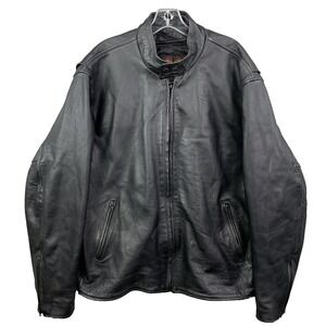 Vintage Hot Leather Moto Jacket Mens 50 Removable Liner 90's Classic Biker Racer